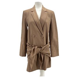 Blazer largo Tibi taupe de viscosa