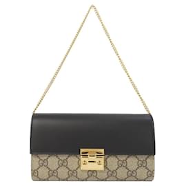 Portafoglio con catena Gucci beige e nero