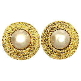 Orecchini a clip Chanel Oro e Bianco