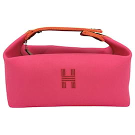 Pochette a mano in cotone rosa Hermes - Hermès