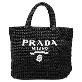 Borsa Tote Prada Crochet Triangle Logo Plate