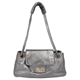 Borsa a tracolla Chanel da donna in argento traforato