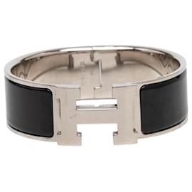 Pulsera Hermès Black Wide Enamel Clic Clac H PM