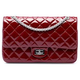 Chanel Red Quilted Patent Reissue 2.55 Double Flap 227