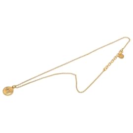 Collana con pendente rotondo con logo CD dorato di Dior, placcato oro