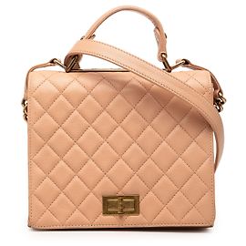 Chanel Beige Large Quilted Goatskin Reissue 2.55 Rita Top Handle Flap