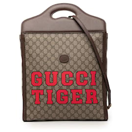 Borsa Gucci Beige GG Supreme Web Tiger