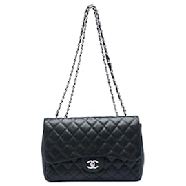 Chanel Black Jumbo Classic Caviar Single Flap