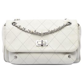 Chanel White Quilted Caviar Reissue 2.55 Pocket Flap