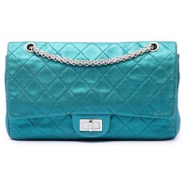 Chanel Blue Quilted Metallic Lambskin Reissue 2.55 Double Flap 227