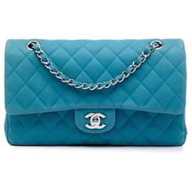 Chanel Blue Medium Classic Caviar Double Flap