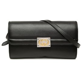 Gucci Borsa a tracolla Linea Matisse con G intrecciato in pelle di vitello nera