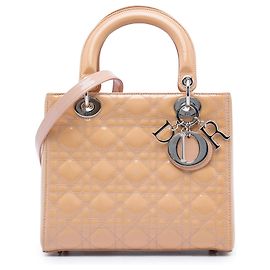Dior Marrone Medium Patent Cannage Lady Dior