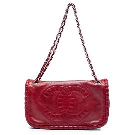 Pochette Chanel Red Paris Shanghai in pelle di vitello On The Bund