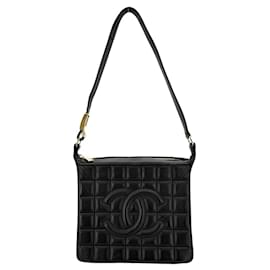 Borsa a tracolla Chanel in agnello nero