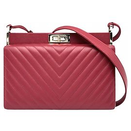 Borsa a tracolla in pelle rossa Chanel