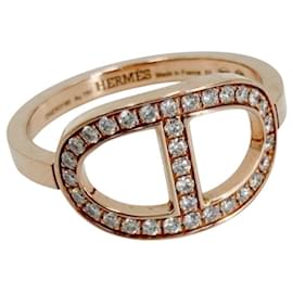 Bague anneau en or rose 18K Hermes - Hermès