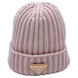 Berretto Prada in lana e cashmere rosa