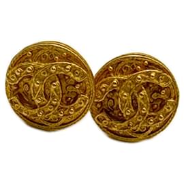 Orecchini a clip rotondi Chanel Coco Mark Oro