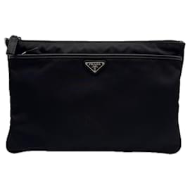 Clutch in Nylon x Saffiano Prada