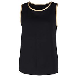 Top de tirantes Saint Laurent con cuello redondo en gasa negra