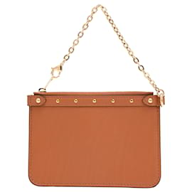 Louis Vuitton Mini Zipped Chain Beuteltasche aus braunem Leder