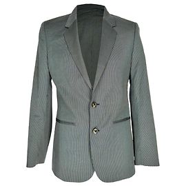 Maison Martin Margiela Einreihiger Maison Margiela Nadelstreifen-Blazer aus Navy-Blauem Wolle