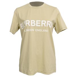 Burberry T-Shirt aus Baumwolle in Hellgrün mit Logo-Print