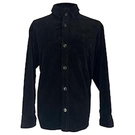 Apc Camicia con bottoni A.P.C. in velluto a coste nero