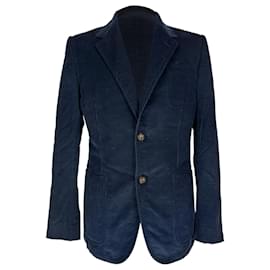 Gucci Einreiher-Blazer aus marineblauem Cord sich