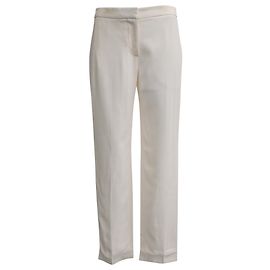 Pantalones de pierna recta Alexander Mcqueen en viscosa blanca