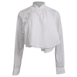 Comme Des Garcons Camicia corta con collo mandarino Comme Des Garçons in cotone bianco