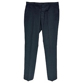 Maison Martin Margiela Maison Margiela Nadelstreifen-Hose mit schmaler Passform aus Navy Blue Wolle