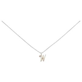 Autre Marque Collana con iniziale in oro giallo K10 e diamante