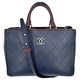 Borsa Coco Mark da donna Chanel in Bordeaux e Navy