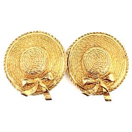 Chanel Vintage Gold Clip Ohrringe