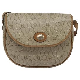 Christian Dior Vintage Honeycomb Flap Canvas and Leather
