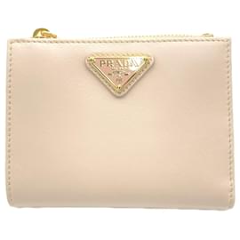 Cartera de piel con logotipo de triángulo Prada