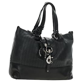 Chloé Borsa Chloe Kerala in pelle nera con dettagli argento Auth am12038V