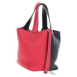 Borsa HERMES Picotan Lock PM in pelle Taurillon Clemence Rosa Argento Autentica 189772SM - Hermès