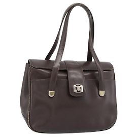 Céline Borsa CELINE in pelle marrone oro Auth 188288
