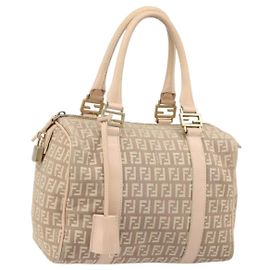 Borsa a mano Mamma Baguette in tela Zucchino FENDI rosa e oro Auth mr2533