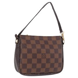 LOUIS VUITTON Damier Ebene Trousse Make Up Pouch N51982 LV Auth 189142