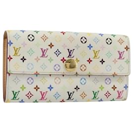 LOUIS VUITTON Carteira Sarah Multicolor Branco M93532 LV Auth 189570 - Louis Vuitton