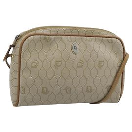 Borsa a tracolla Christian Dior Honeycomb Canvas PVC Beige Oro Auth ep14966