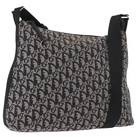 Borsa a tracolla Christian Dior Trotter Canvas Navy Silver Auth ka4978