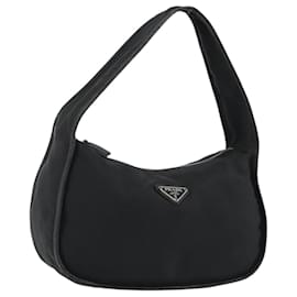 Borsa a tracolla PRADA Nylon Nero Argento Auth 190337A