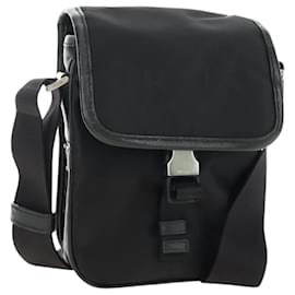 Borsa a Spalla PRADA Nylon Nero Argento Auth am11956SAM