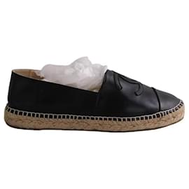 Espadrilles Chanel in pelle nera taglia 40