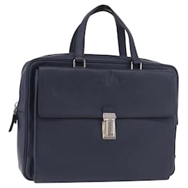 PRADA Business Tasche aus Saffiano-Leder Blau Silber Auth bs35878